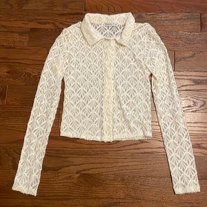 Lace collared button down